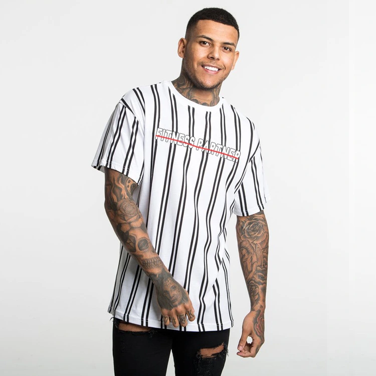 Hip-hop striped sports t-shirt