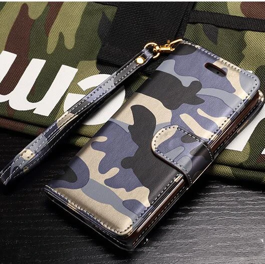 Compatible with Apple , Leather bi-fold camouflage phone case