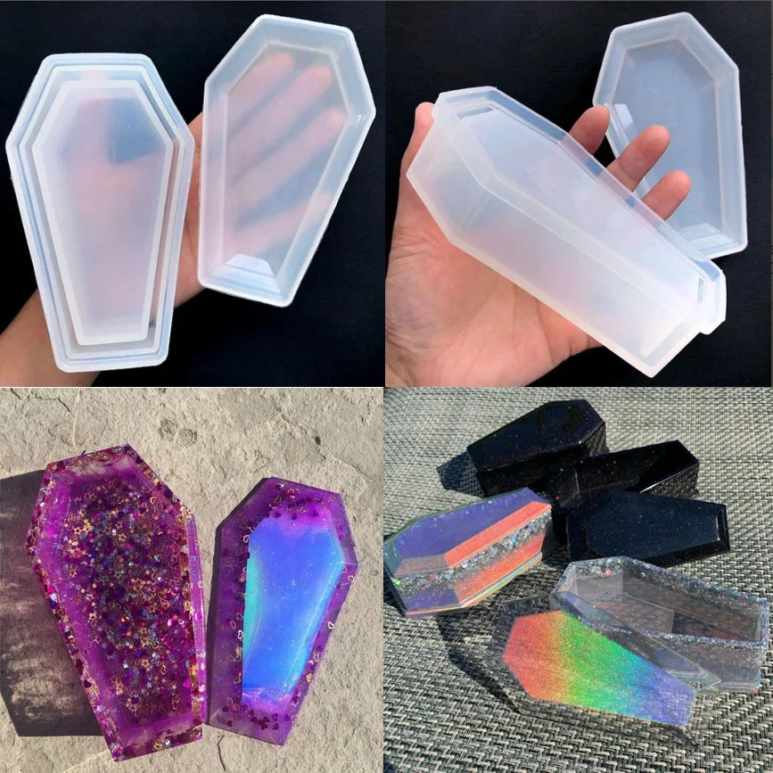 DIY Crystal Epoxy Coffin Storage Box Mould