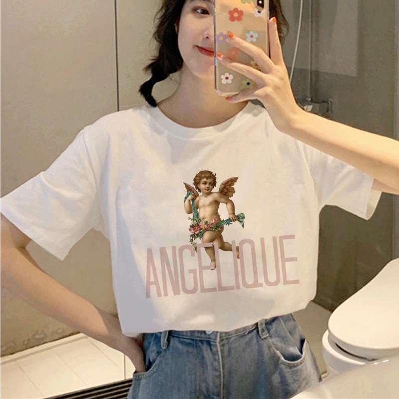 Angel Kawaii Little Angel Digital Print Short Sleeve T-shirt