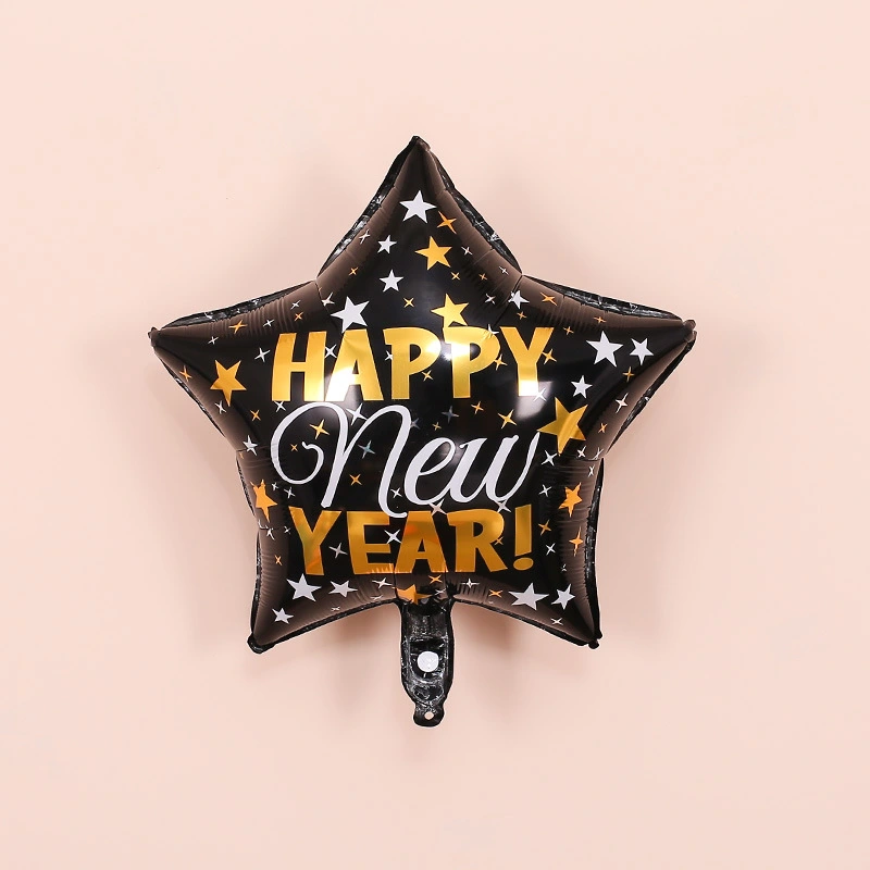 Wine Bottle Shooting Star Happy New Year Aluminum Foil Balloon