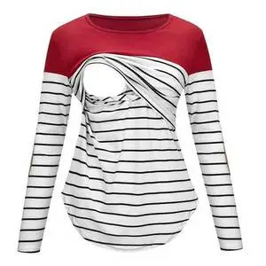 Striped stitching mother nursing clothes