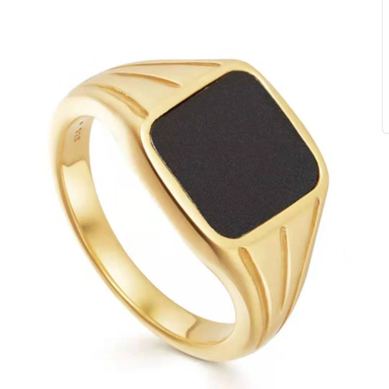 Titanium steel plated gold ring for women