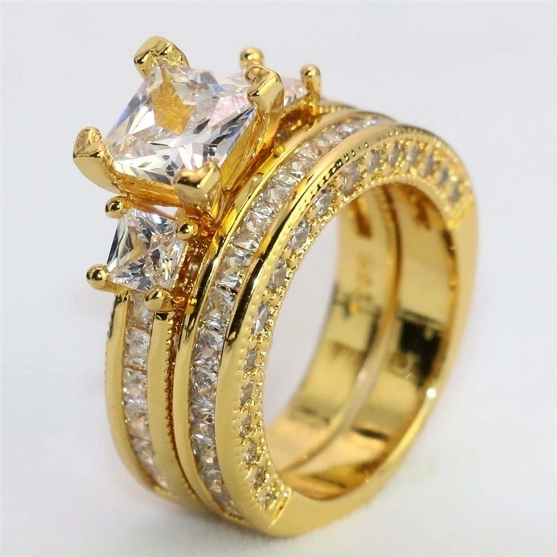 Zircon and European and American fashion men and women couple ring