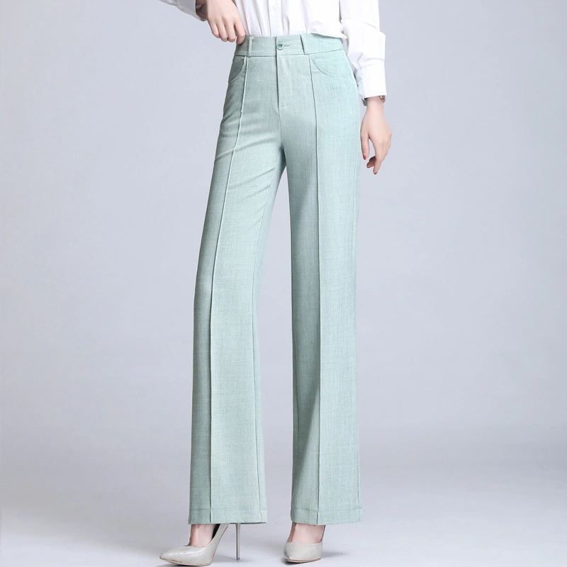 Pure Color Casual Spring Suit Straight-Leg Pants