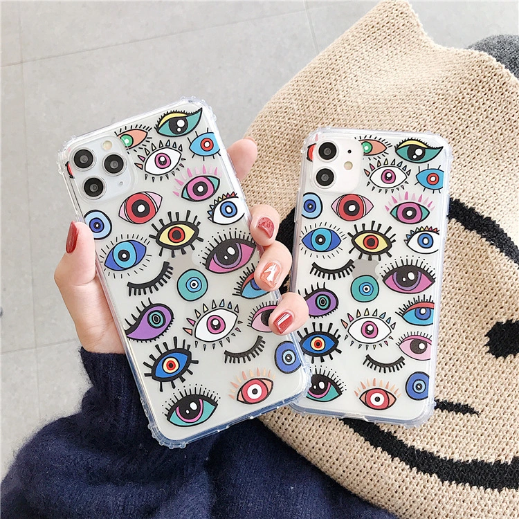 Compatible with Apple , Personality Eye Transparent Anti-drop Mobile Phone Case