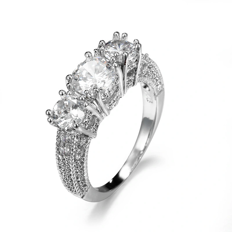 White Snowflake Zircon Ring