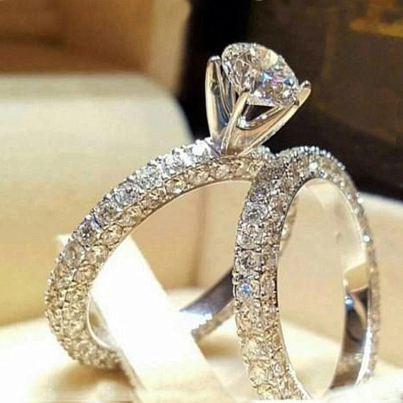 Couple ring European and American fashion ladies ring zircon ring