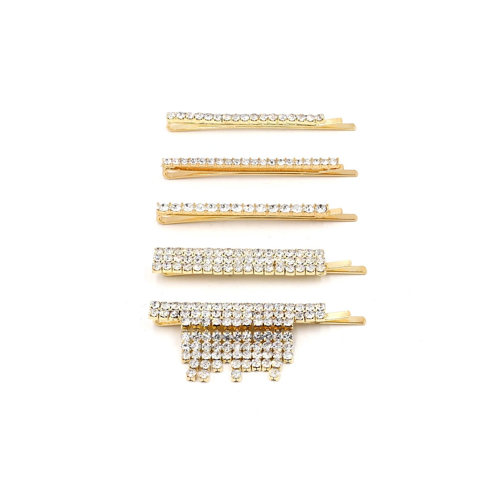 Rhinestone Hairpin Side Clip Set, Word Clip With Bangs Clip