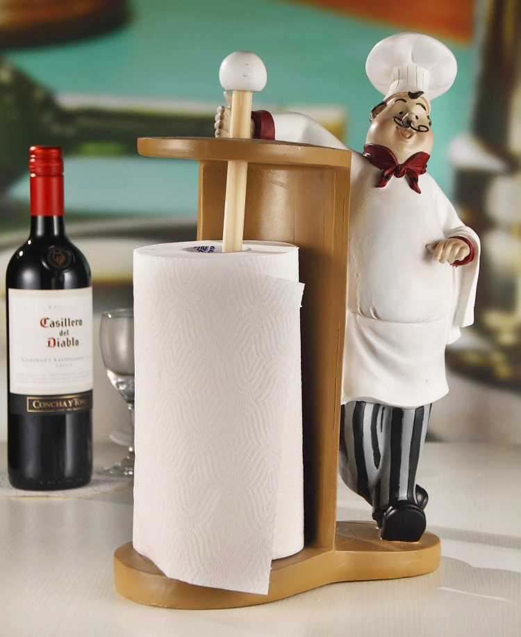 Desktop Restaurant Storefront Hotel Chef Roll Holder Resin Decoration