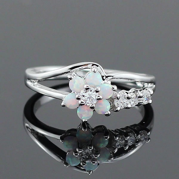 FLOWER FIRE OPAL RING