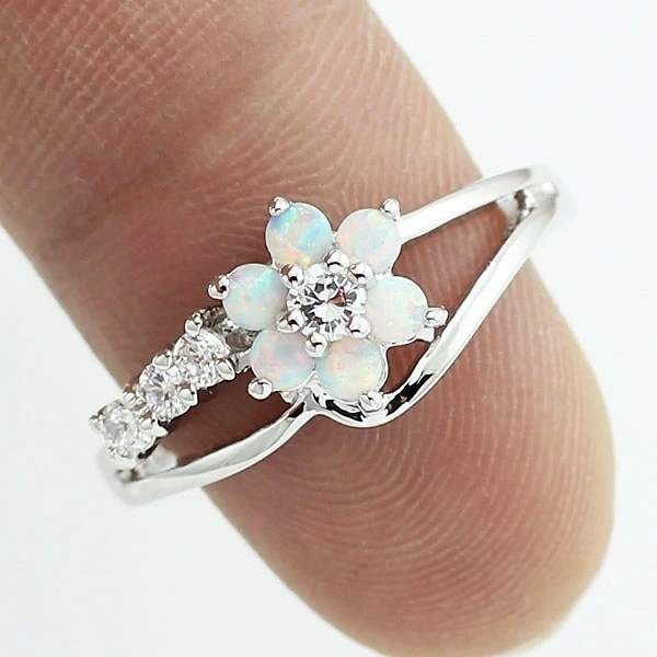 FLOWER FIRE OPAL RING