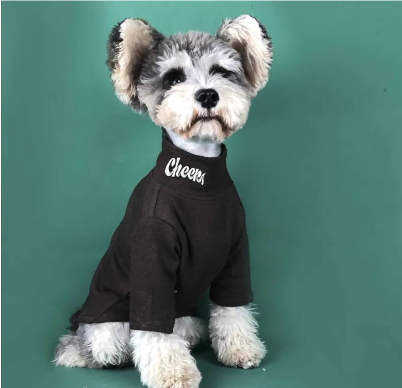 Dog Cat Tide Brand Padded High Neck Long Sleeve Bottoming Shirt