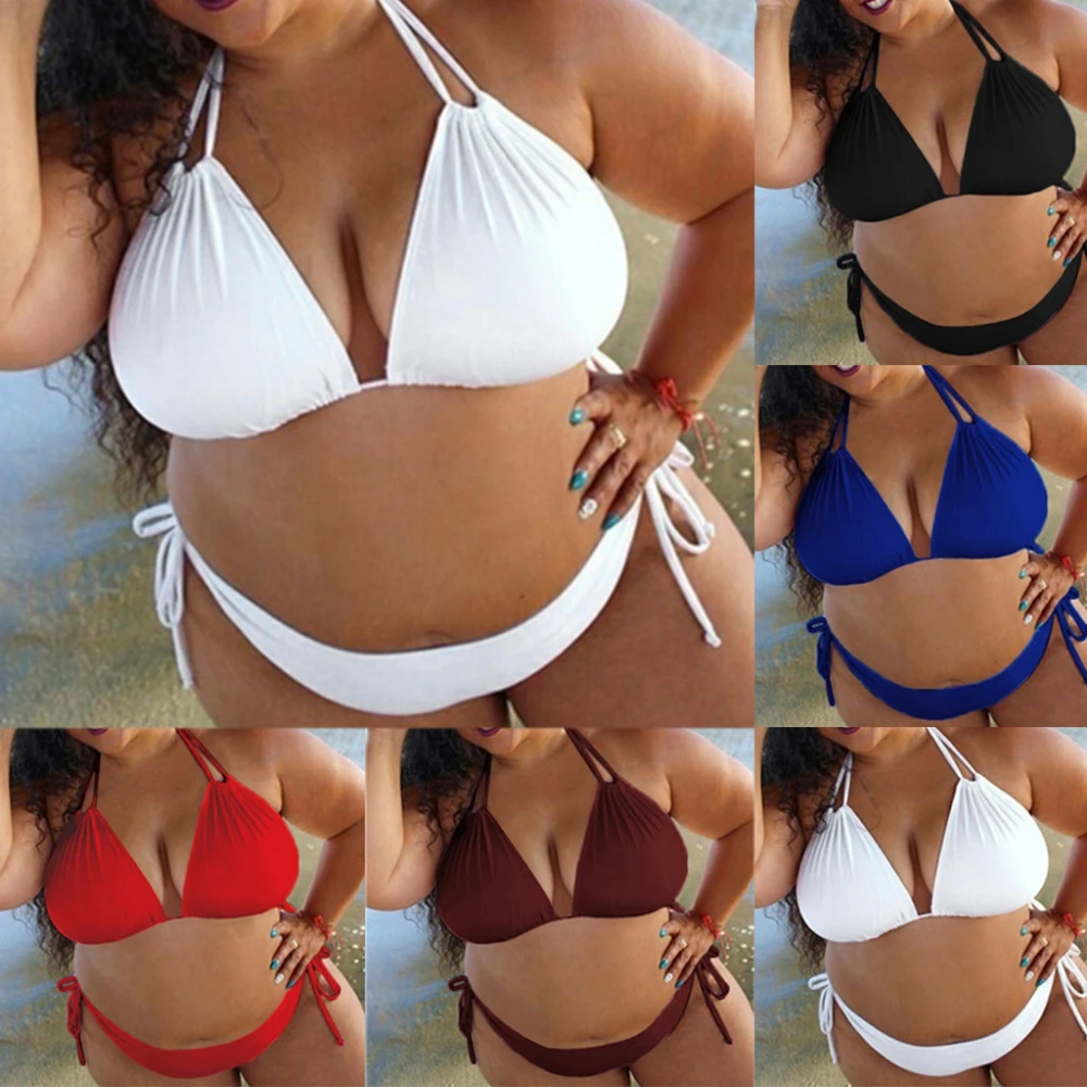 Halter split swimsuit straps