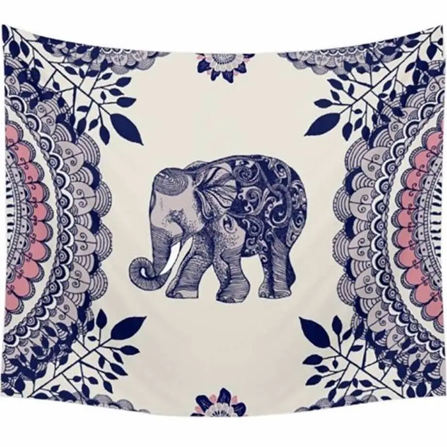 Patterned Bohemian Elephant Tapestry