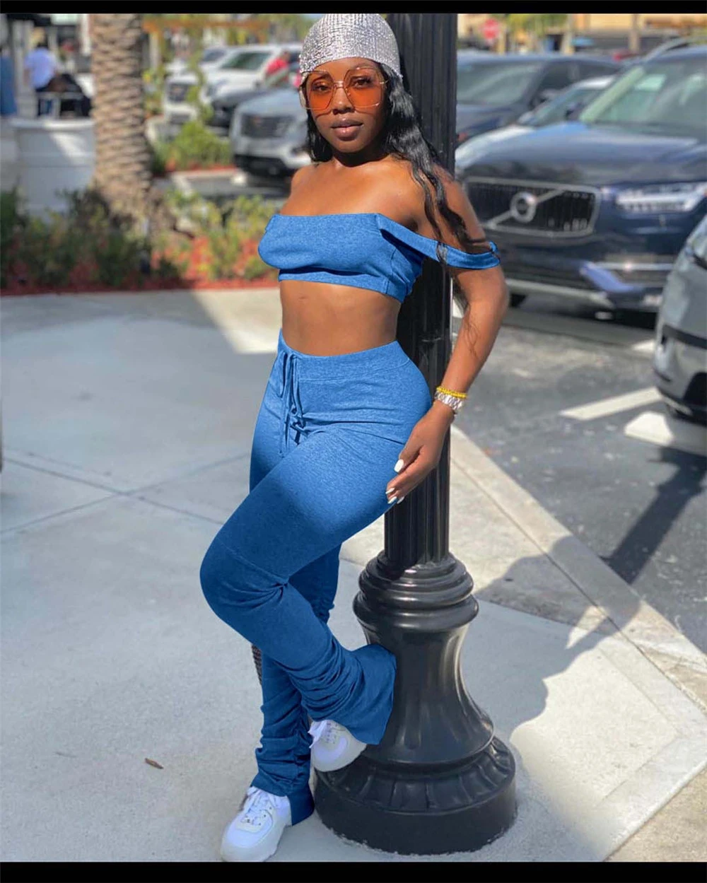 Pleated casual two-piece split