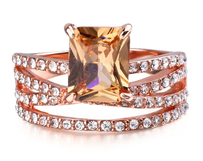 Flash diamond square ring