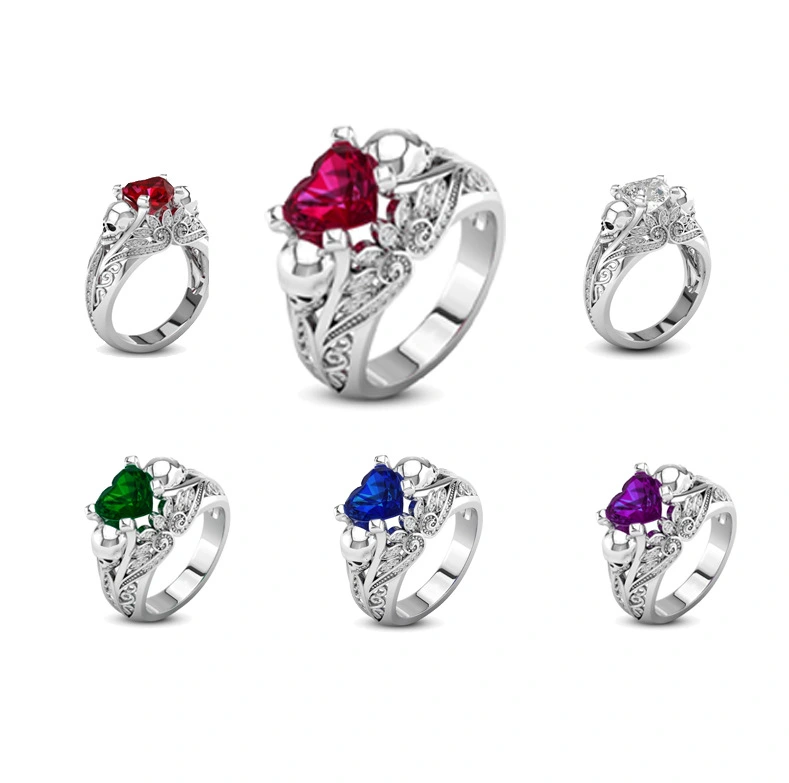 Fashion Flower Skull Skeleton Ring