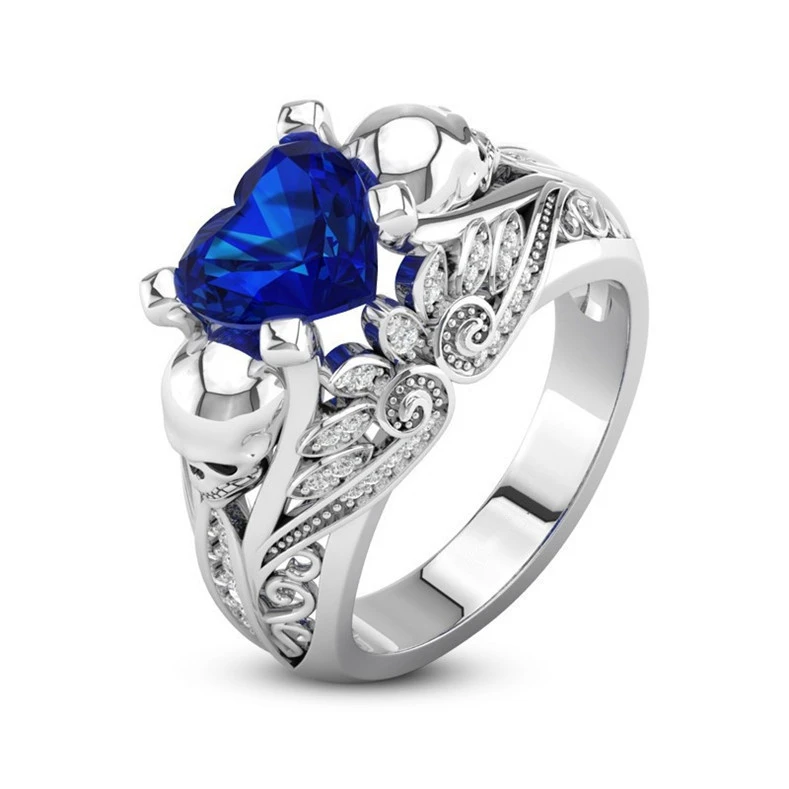 Fashion Flower Skull Skeleton Ring