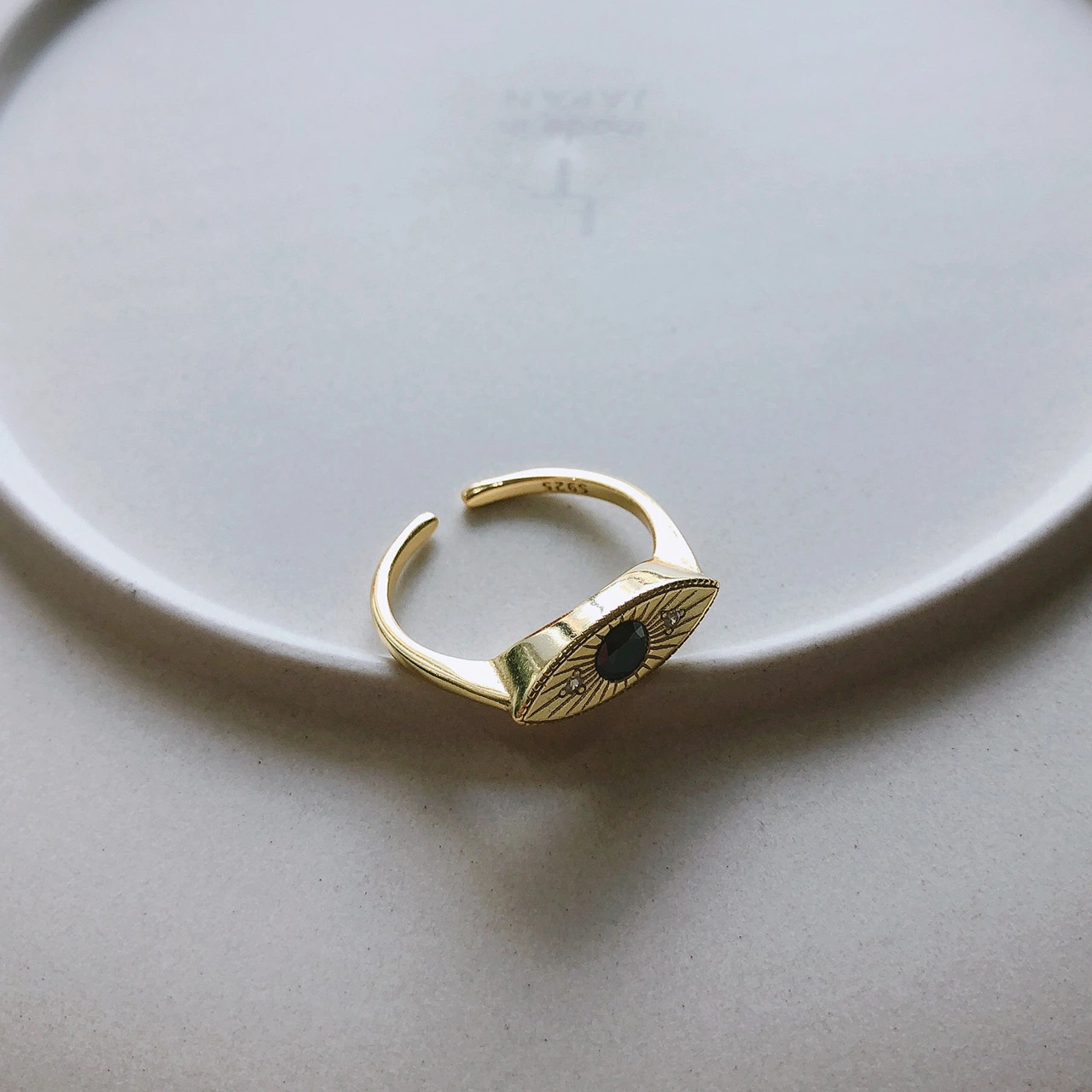 Silver and black diamonds gold ring