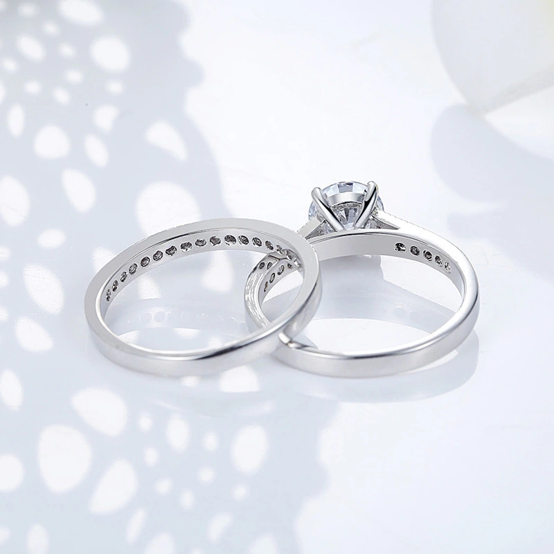 Copper Inlaid Zircon Proposal Engagement Ring