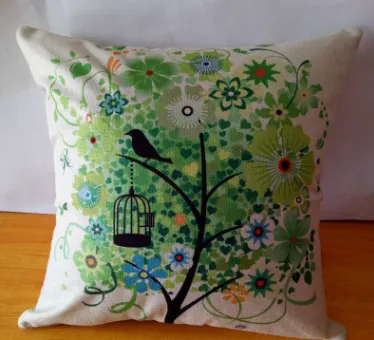 Cartoon Linen Backing Block Back Cushion