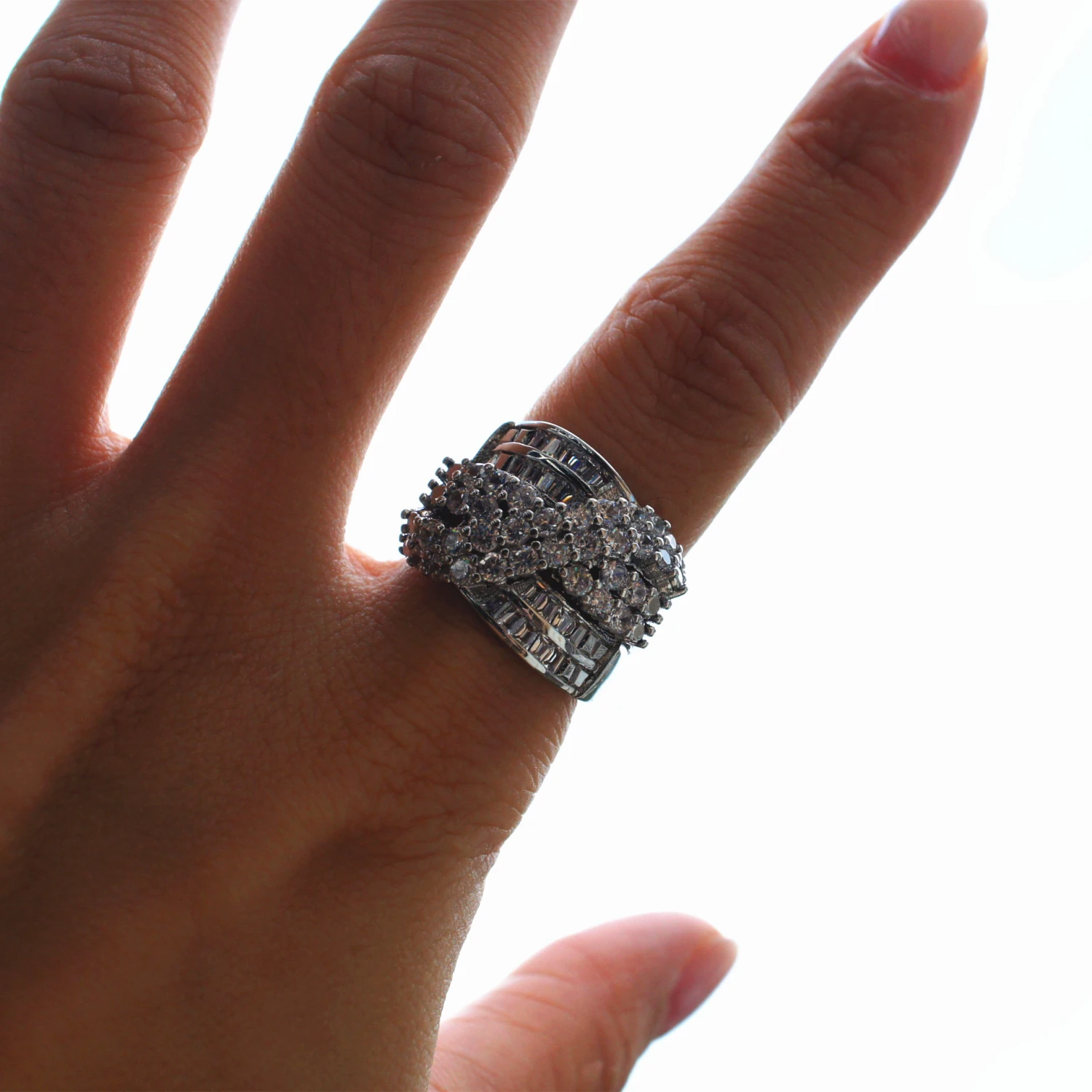 Hearts and Arrows Full Diamond Ring