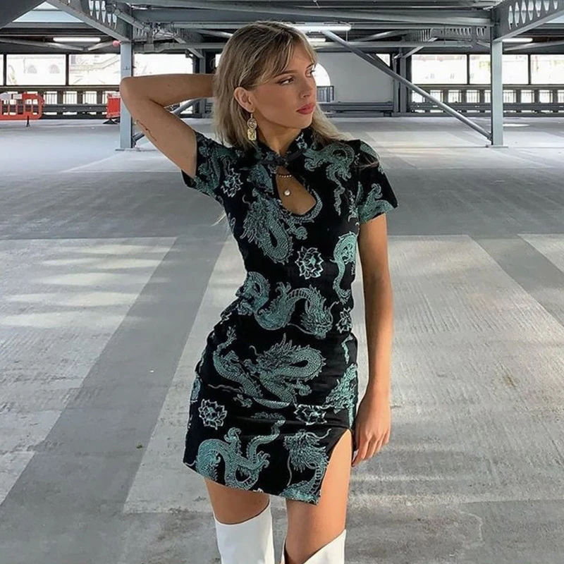 Dragon cheongsam dress