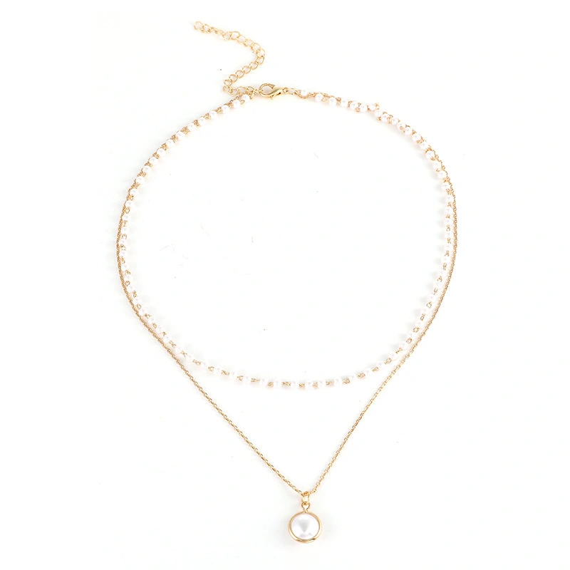Double Simple Pearl Necklace Women