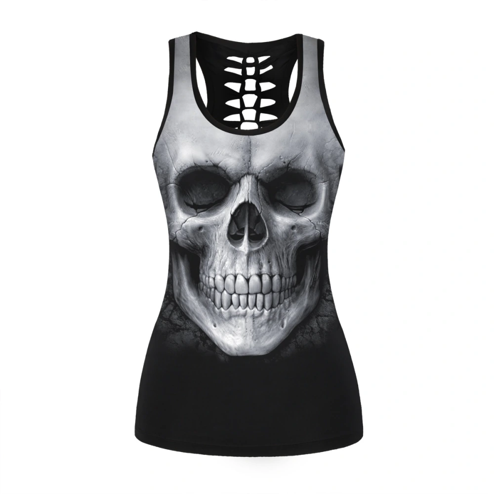 Shantou digital printing beauty back vest Halloween tide brand female fitness clothing hollowing bottoming shirt
