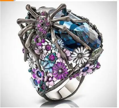 Spider shape drip flower ring