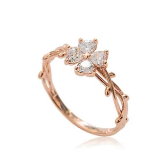 Branch Wrapped Zircon Ring Crystal Diamond Lady Ring