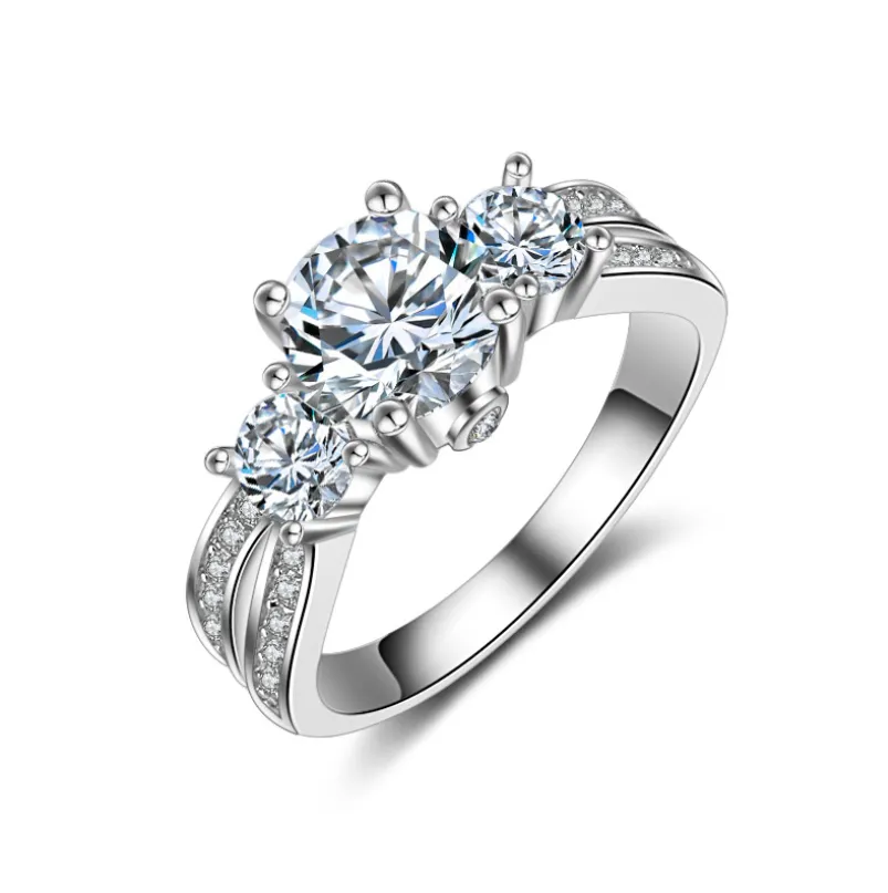 Platinum Exaggerated Vintage Ring European Middle Eastern Country Hot Jewelry Luxury Women's Diamond Ring