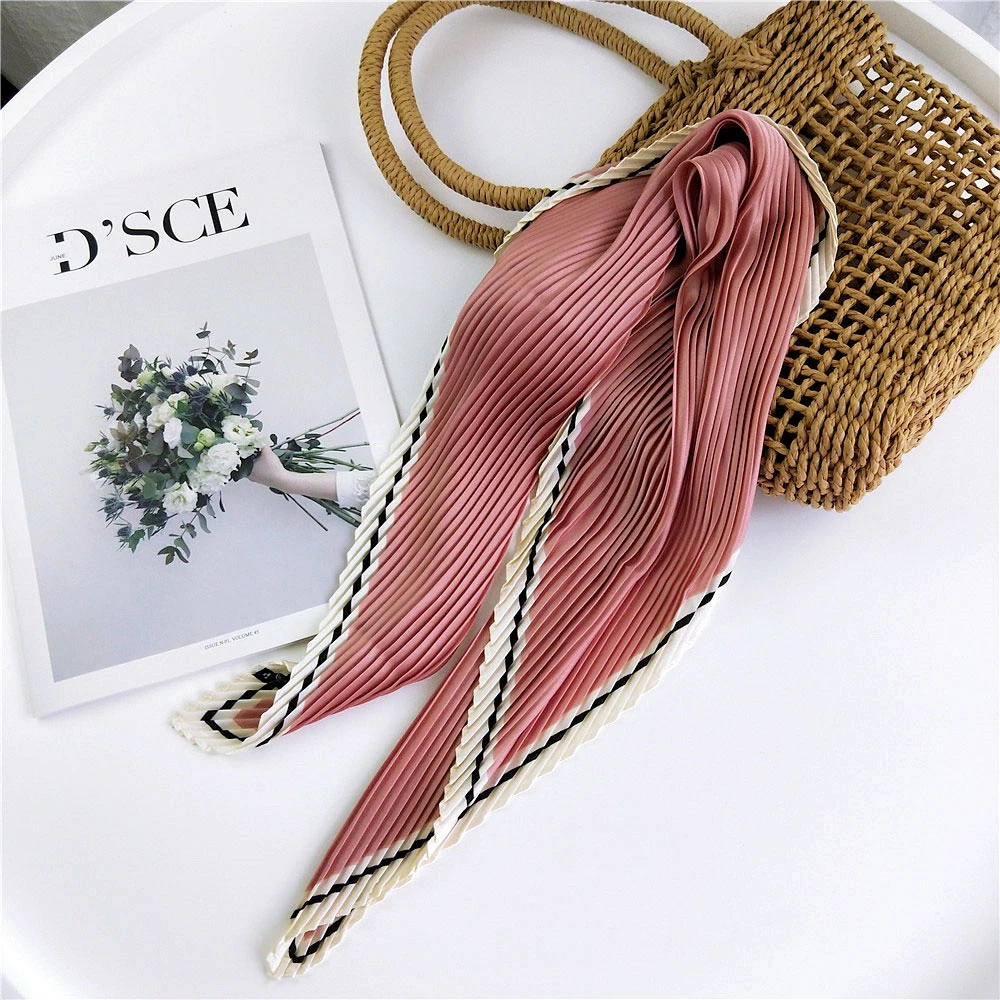 Pleated Korean style small square scarf