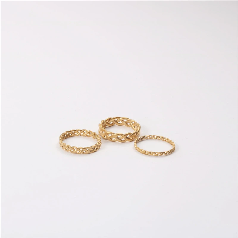 Woven twist matte matte vintage custom ring