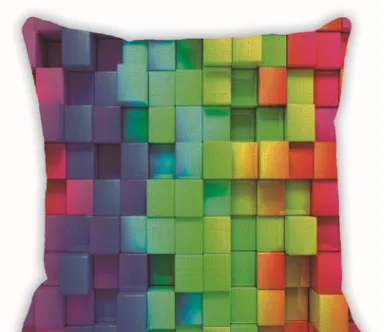 Colorful geometric pattern linen hug pillowcase car sofa cushion cover