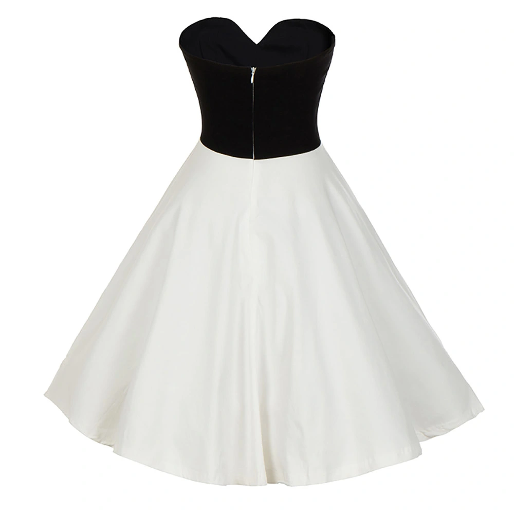 Retro elegant waistband tube top dress