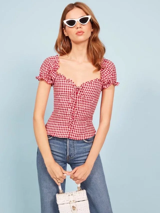 Hot section with perforated tie-up shirt women French retro elegant fungus lace short-sleeved shirt