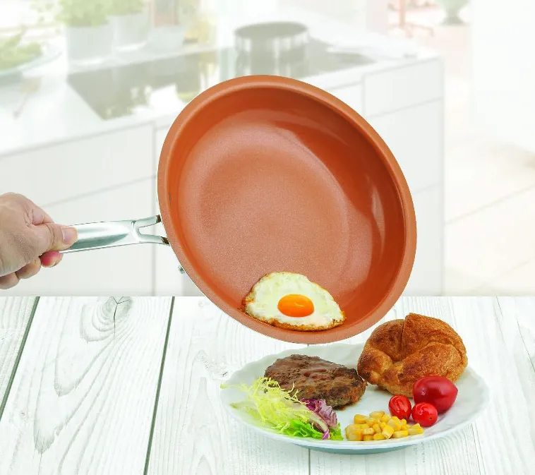 Sweettreats Non-stick Copper Skillet with Ceramic Coating and Induction cooker