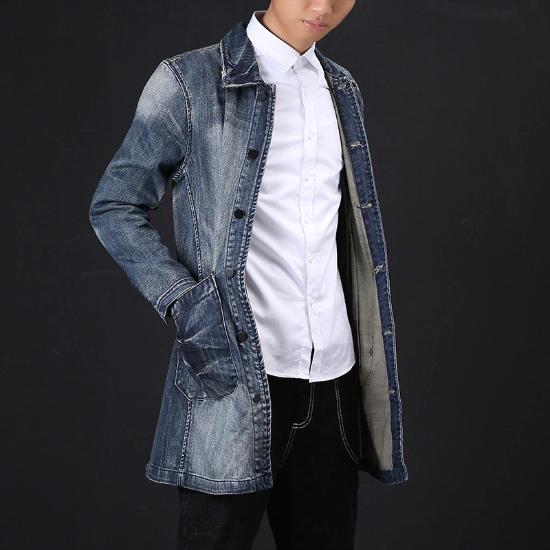 Retro slim mid-length trench coat