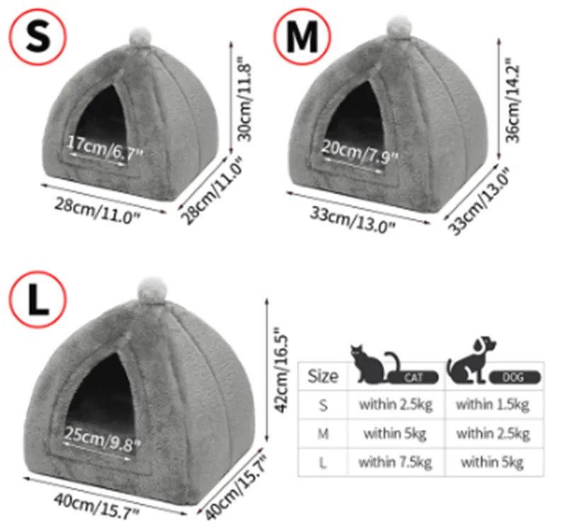 Warm Cat House Closed Folding Pet House