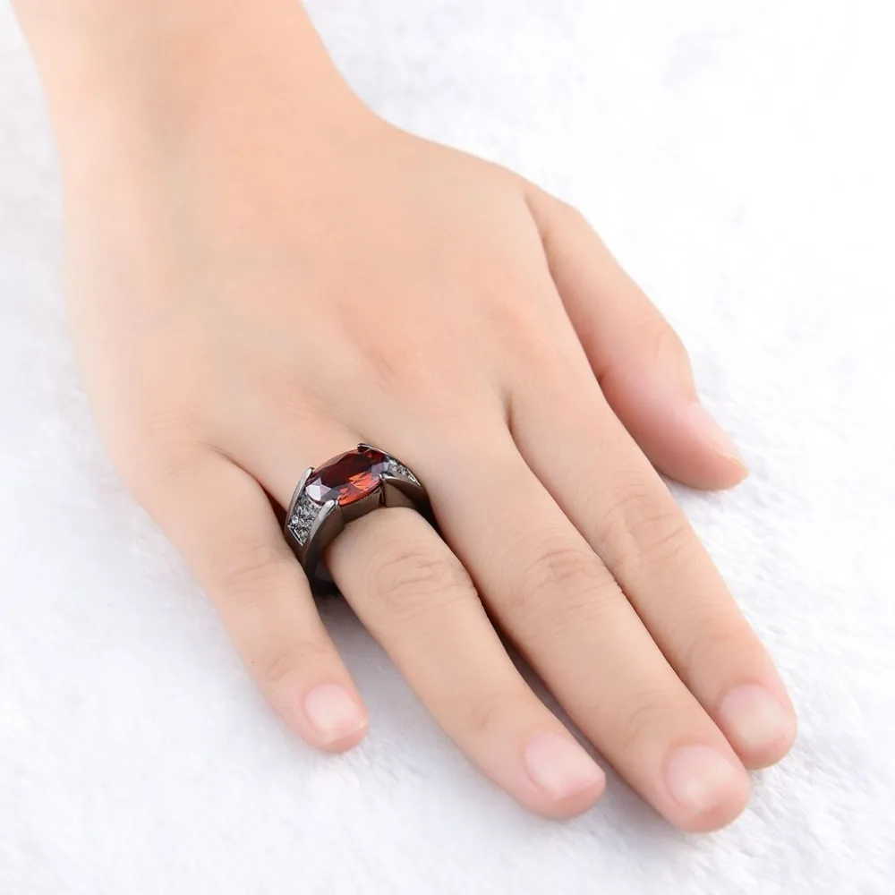 Ruby Black Gold Zircon Ring Party Party Ring