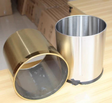 Double-layer uncovered trash can stainless steel trash can