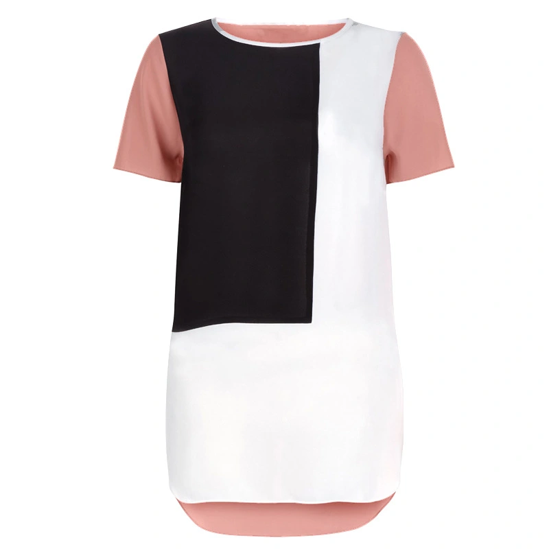 Europe and the United States 2016 summer spring new Chiffon T-shirt, big code 6XL stitching short sleeved T-shirt, fast selling eBay explosion jacket