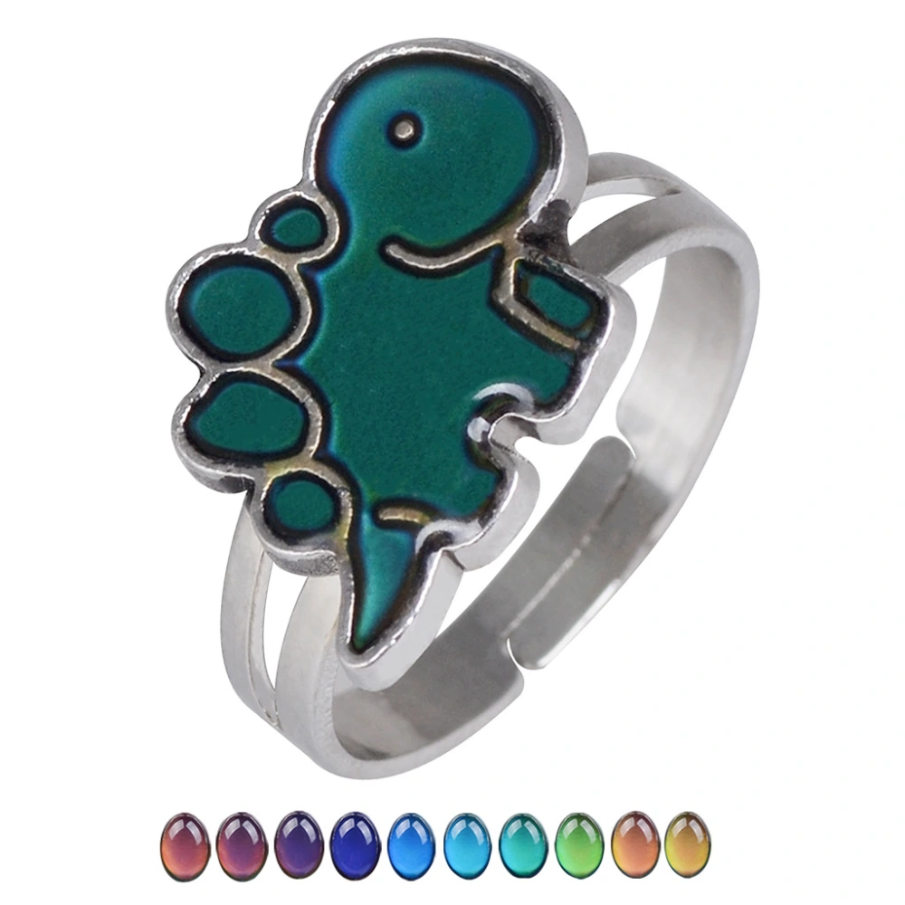 Fashion Cartoon Little Dinosaur Ring Thermochromic Ring