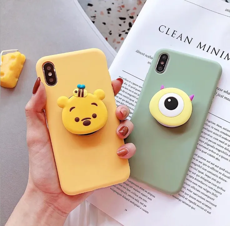 Compatible With Cartoon Bear Bracket Phone Case