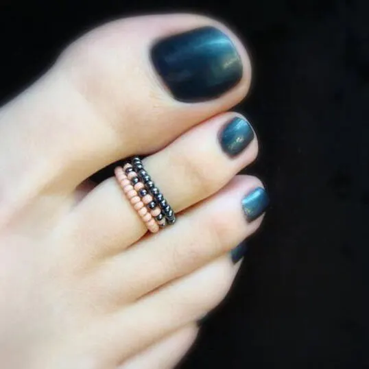 Rice beads foot ring