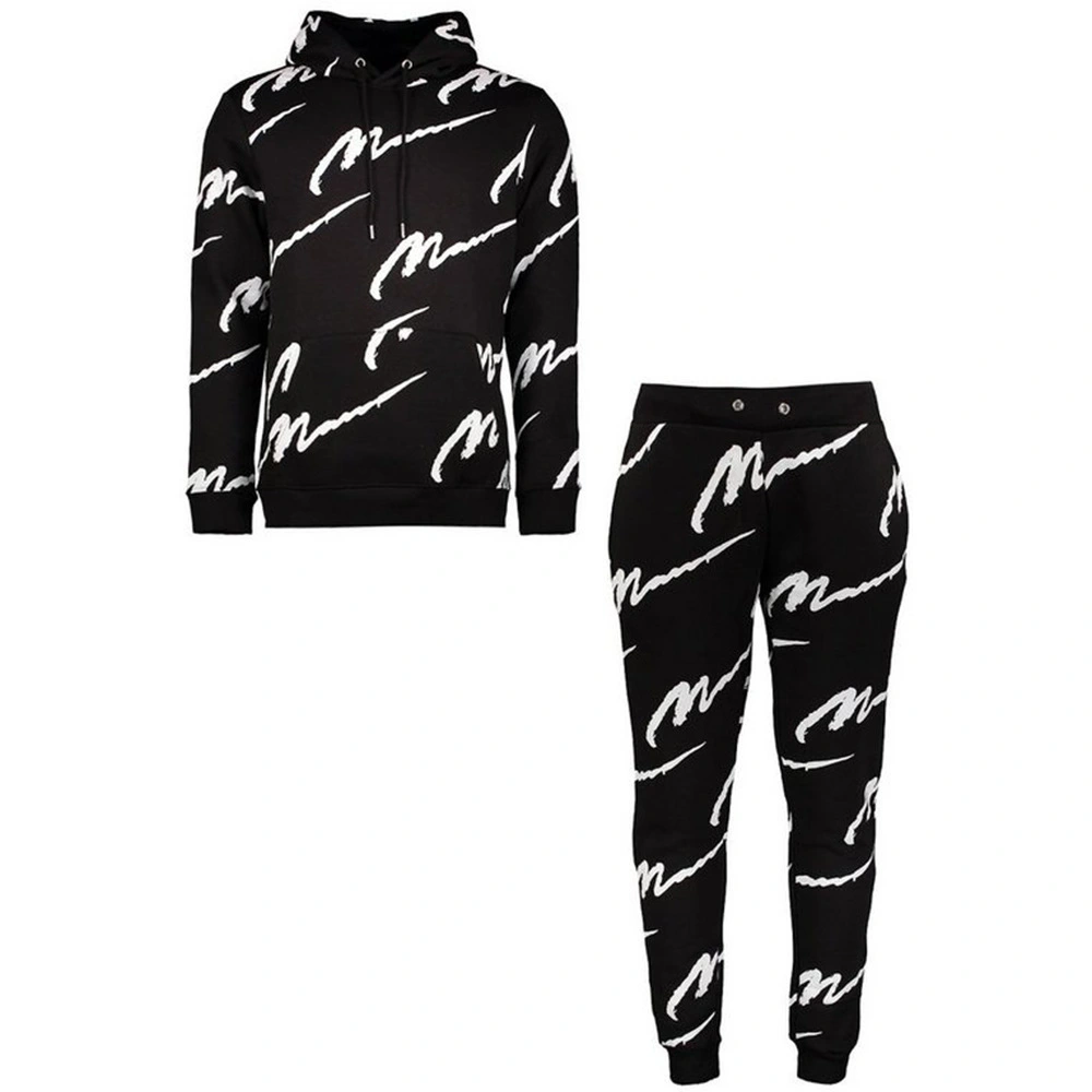 Men's Hooded Printed Casual Suit Sports Suit