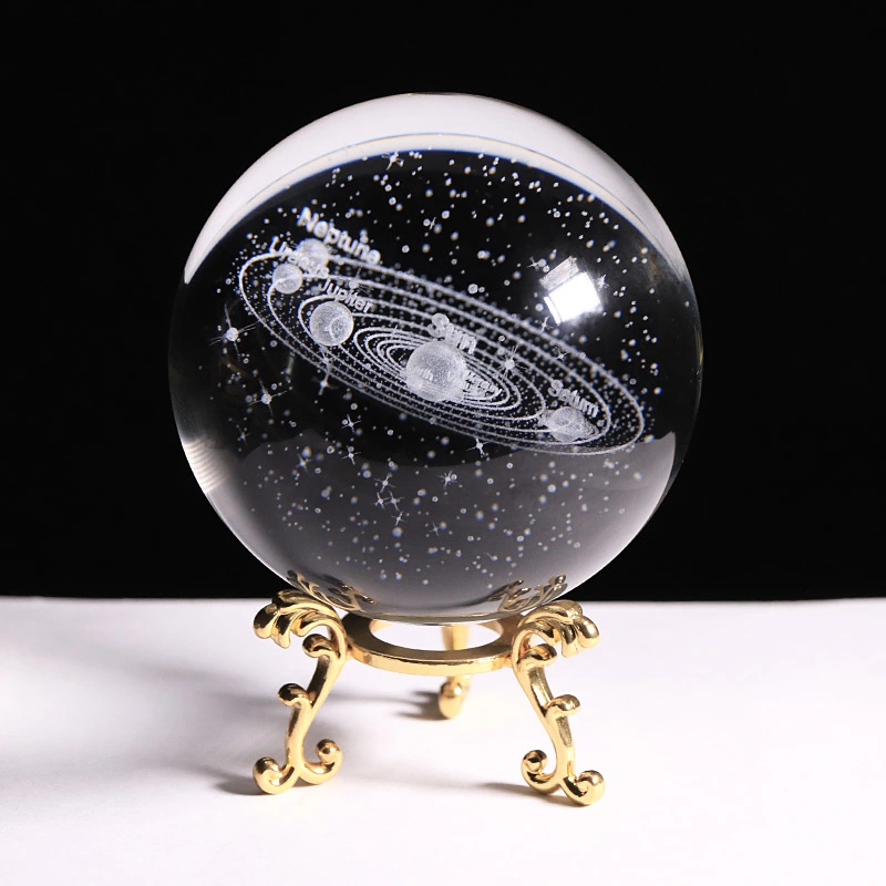 Crystal Inner Carved Ball Pluto Solar System Universe Star Series
