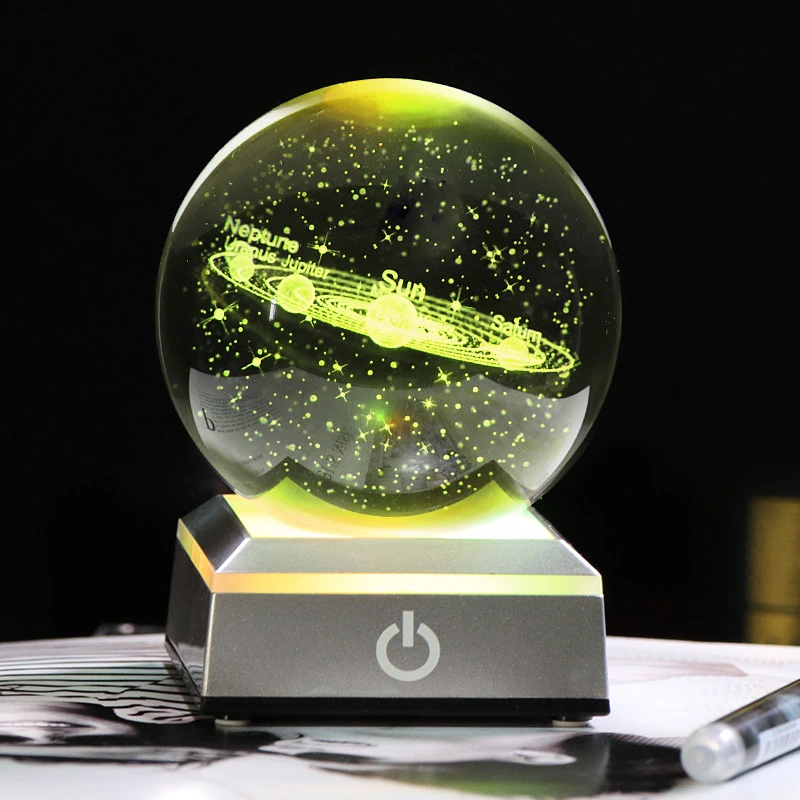 Crystal Inner Carved Ball Pluto Solar System Universe Star Series